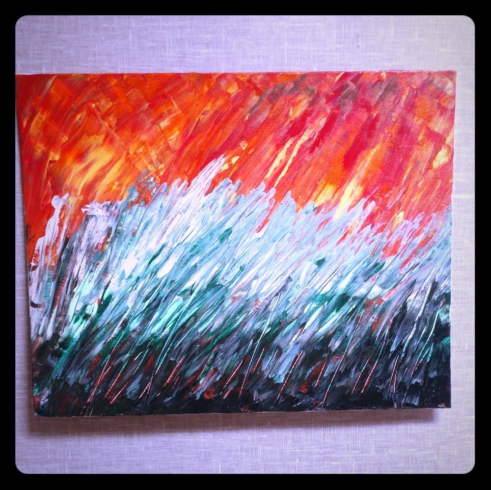 Field on Fire! Abstract hand painted wall art